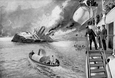 Rädda överlevande från sjunkande ryskt fartyg, rysk-japanska kriget, 1904 av Unbekannt