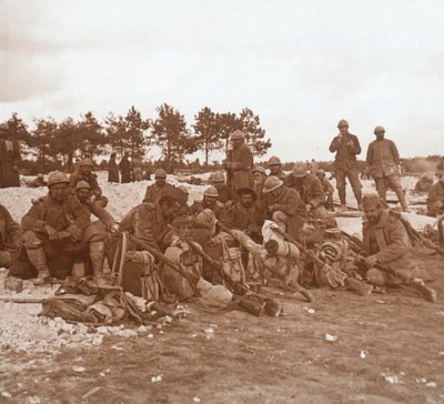 Rastplats, Champagne, norra Frankrike, c1914-c1918 av Unbekannt