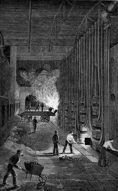Retort House, Imperial Gasworks, Kings Road, London, 1876 av Unbekannt
