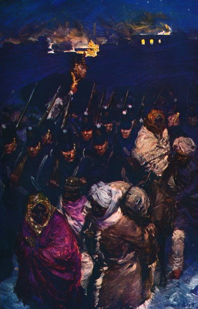 Den brittiska arméns reträtt från Kabul, c1912 av Unbekannt