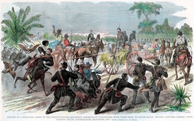 Återkomst av ett födosöksparti till Baton Rouge, Louisiana, amerikanska inbördeskriget, c1862 av Unbekannt