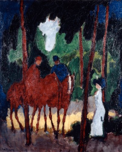 Ryttare i skogen i Boulogne, c1904 av Unbekannt