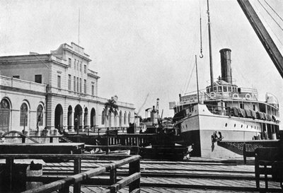 Flodångare vid tullhuset, Asuncion, Paraguay, 1911 av Unbekannt