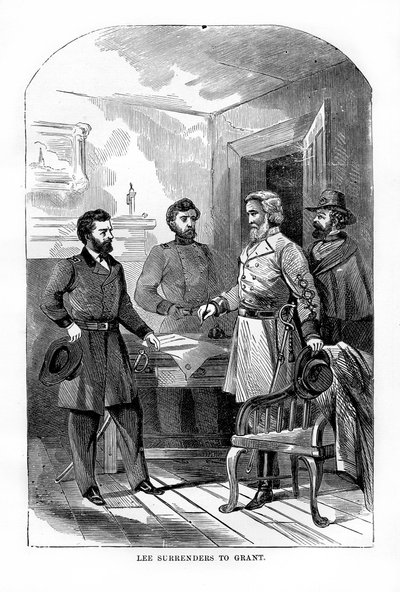Robert E Lee kapitulerar till Ulysses S Grant, 9 april 1865, 1872 av Unbekannt