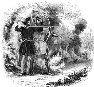 Robin Hood, legendarisk engelsk folkhjälte och fredlös och förkämpe för de fattiga, tidigt 1800-tal av Unbekannt