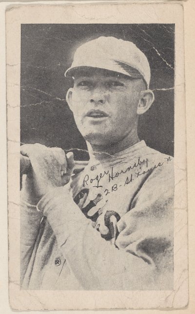 Rogers Hornsby, 2 B - St. Louis N., från Baseball strip cards W575-2, ca. 1921-22. av Unbekannt