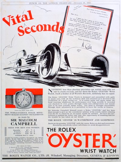 Rolex Oyster armbandsur annons, 1931 av Unbekannt