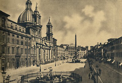 Roma - Circo Agonale - St. Agnes kyrka - Fontäner av Bernini, 1910 av Unbekannt