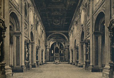 Roma - Huvudskeppet i basilikan St. John Lateran Borromini, båge. 1650, 1910 av Unbekannt