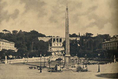 Roma - Obelisk, fontäner och torget i Popolo. - Terrasser i Pincios allmänna park, 1910 av Unbekannt