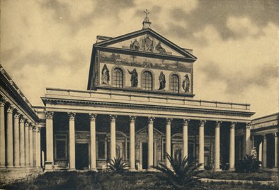 Roma - Huvudfasaden av Basilica of St. Paul utan väggarna, 1910. av Unbekannt