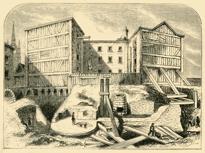 Romerska lämningar hittades i Billingsgate, c1872. av Unbekannt