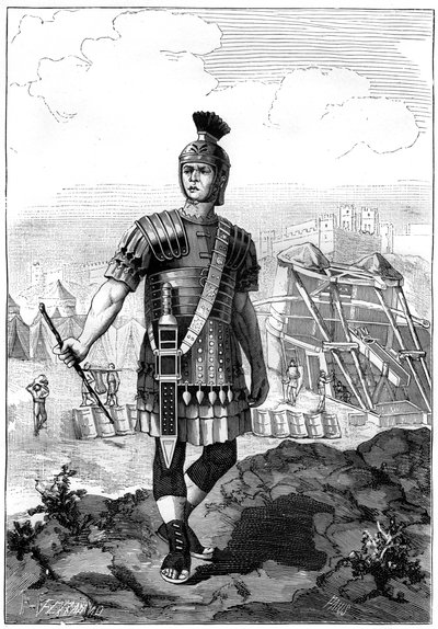 Romersk centurion som erövrar gallerna under Julius Caesar, 1:a århundradet f.Kr. 1882-1884 av Unbekannt