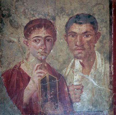 Romerskt porträtt av Terentius Neo och hans hustru, 1:a århundradet av Unbekannt