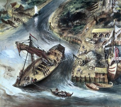 Romerskt skepp och last, London, 1:a-3:e århundradet av Unbekannt