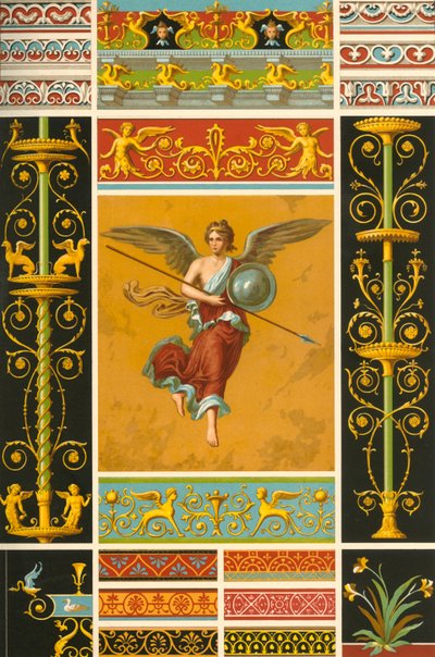 Romersk väggmålning och polykroma basreliefer, 1898. av Unbekannt