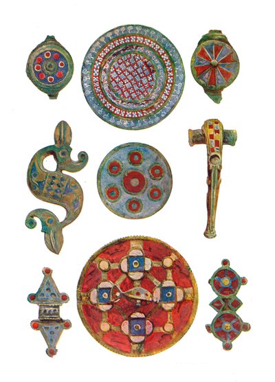Romano-brittiska emaljerade ornament British Museum, 1:a-2:a århundradet, 1902 av Unbekannt