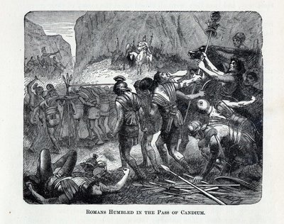 Romarna ödmjukade i passet av Caudium, 1882 av Unbekannt