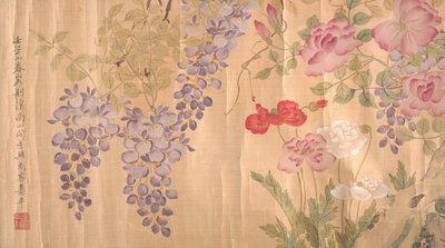 Rosor och blåregn, troligen 1700-1800-talet. av Unbekannt