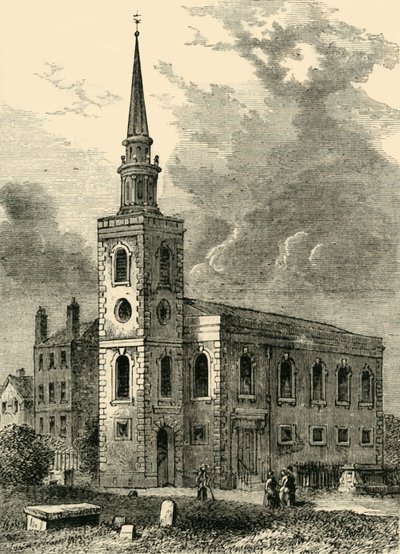 Rotherhithe-kyrkan, 1750, c1878. av Unbekannt