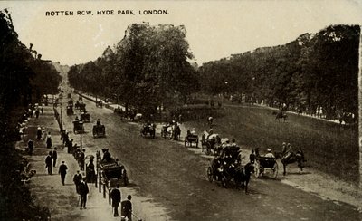 Rotten Row, Hyde Park, London, sent 1800-tidigt 1900-tal. av Unbekannt