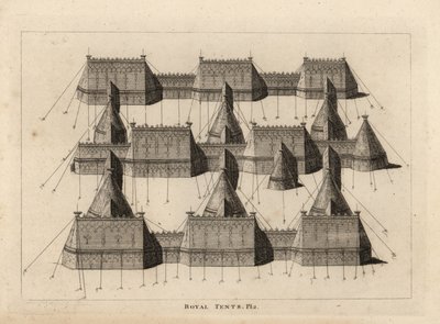 Kungliga tält uppställda för mötet mellan kung Henrik VIII och kung Frans I av Frankrike nära Ardres 1520 av Unbekannt