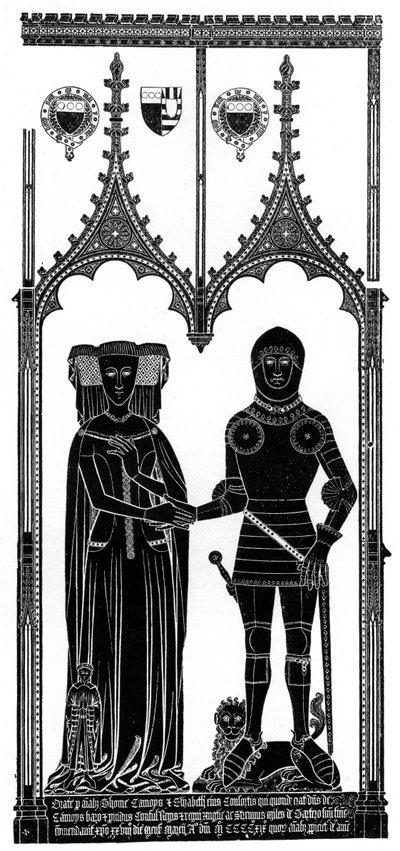 Gnidning av en medeltida graverad mässing, c1421 1901 av Unbekannt