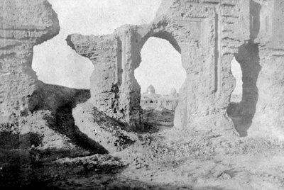 Förstörda murar av den förtrollade trädgården, strax utanför Samarra City, Irak, 1917-1919 av Unbekannt