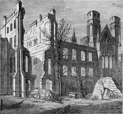 Ruinerna av parlamentets hus, efter branden 1834, c1850-talet. av Unbekannt