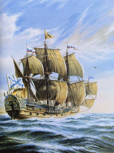 Ryskt linjeskepp Poltava, 1712 av Unbekannt