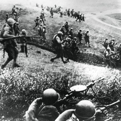 Ryska trupper på motattacken, Mozdok-regionen, norra Kaukasus, september 1942 av Unbekannt