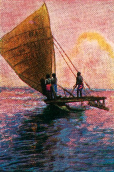 Segelbåt, Fiji, c1928. av Unbekannt