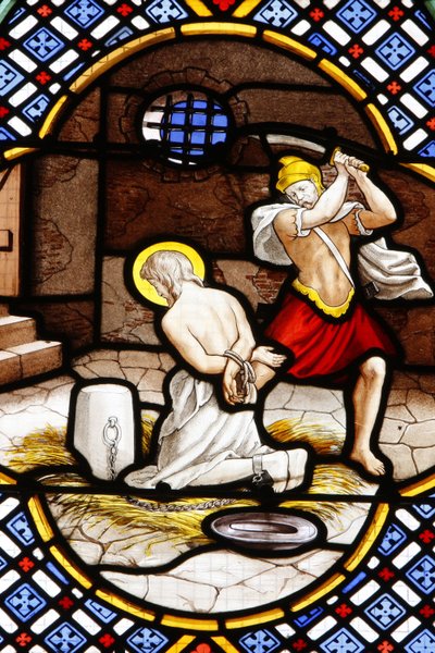 Saint-Corentin (Saint Corentin) katedral, Quimper Målat glas: Johannes Döparens död, Quimper, Frankrike av Unbekannt