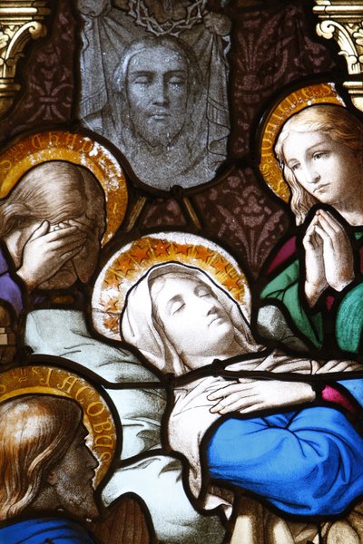 Saint-Corentin (Saint Corentin) katedral, Quimper Målat glas: Dormition, Quimper, Frankrike av Unbekannt