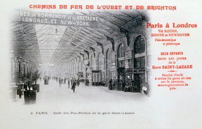 St. Lazare Station, Paris, c1900 av Unbekannt