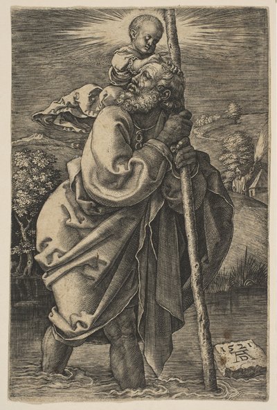 Saint Christopher Facing Left copy.n.d. av Unbekannt