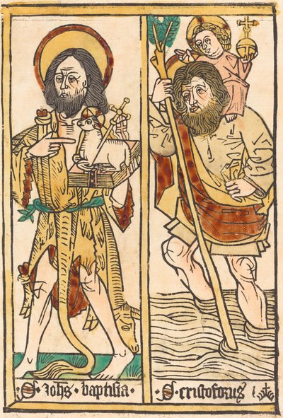Johannes döparen och den helige Christopher, 14701480. av Unbekannt