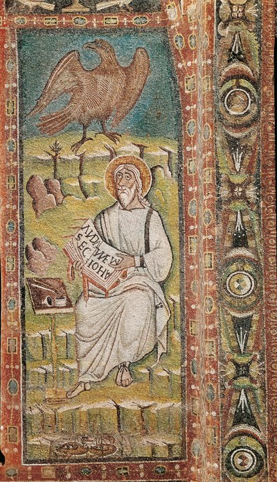 Sankt Johannes evangelisten. Bysantinsk mosaik. 6:e århundradet av Unbekannt