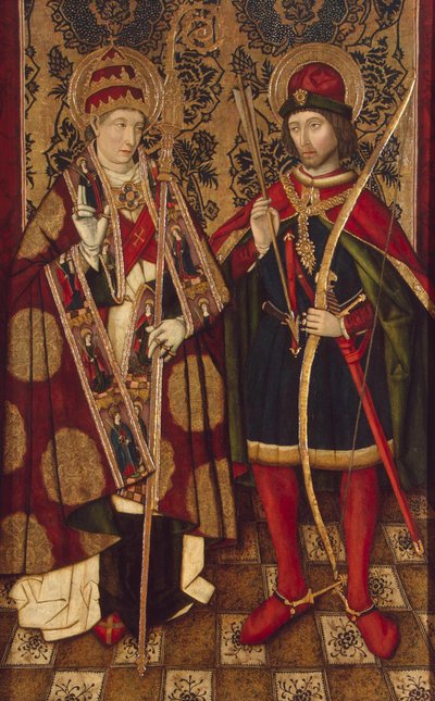 De heliga Fabian och Sebastian, 1475-1499 av Unbekannt
