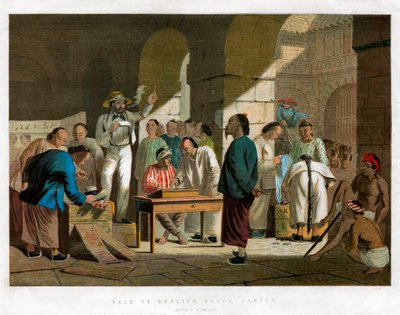 Försäljning av engelska varor, Kanton, 1858 av Unbekannt