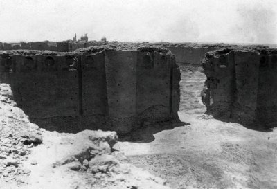 Samarra stad från Malwiya-tornet, Mesopotamien, 1918 av Unbekannt