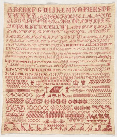 Sampler, 1800-tal. av Unbekannt