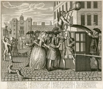 Satirtryck föreställande St James Palace, London, 1740 av Unbekannt