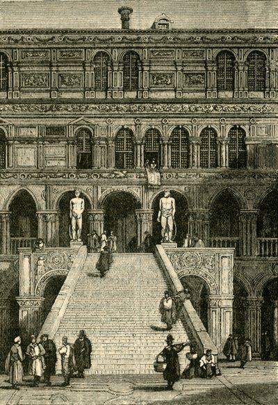 Scala dei Giganti vid Dogespalatset, Venedig, 1890. av Unbekannt