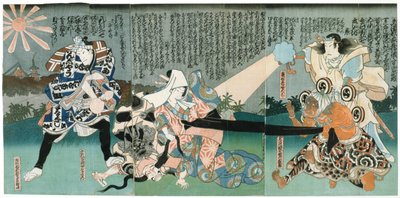 Scen på Kabuki Theatre, 1800-talet av Unbekannt