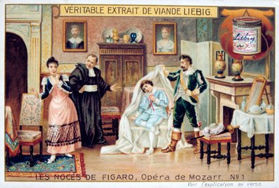 Scen från Mozarts opera Figaros bröllop, 1786 1905. av Unbekannt