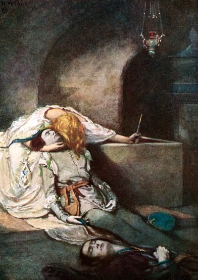 Scen från Shakespeares Romeo och Julia av Unbekannt