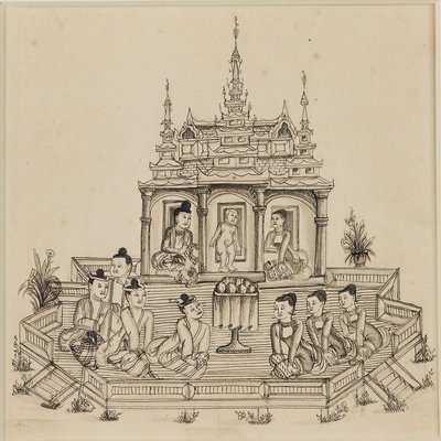 Scen från Vessantara Jataka, c1880 av Unbekannt