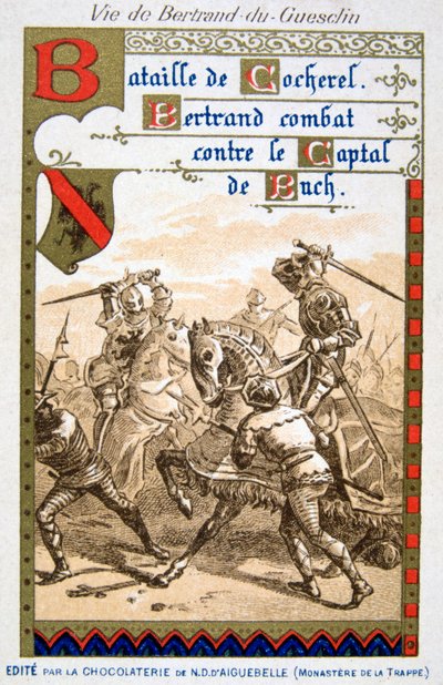 Scen ur Bertrand du Guesclins liv, 1800-talet av Unbekannt