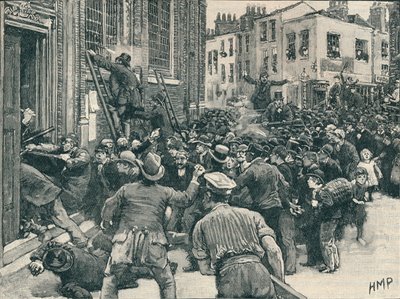 Scen i Birmingham No Popery-upploppen, 1868 1906 av Unbekannt